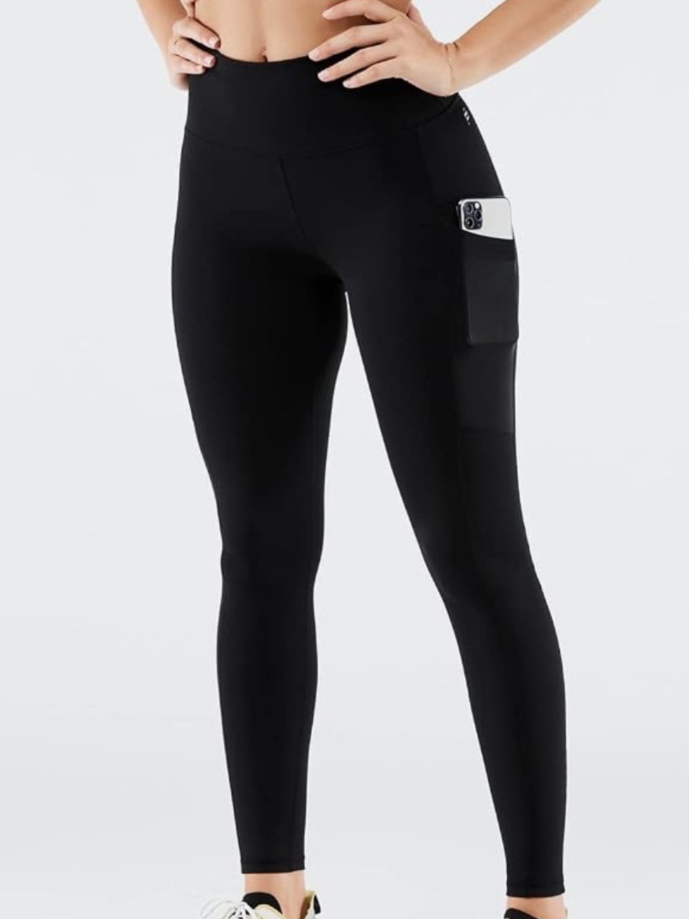 Fabletics PowerHold Black High-Waisted Leggings with Side Pockets - Picture 2 of 7